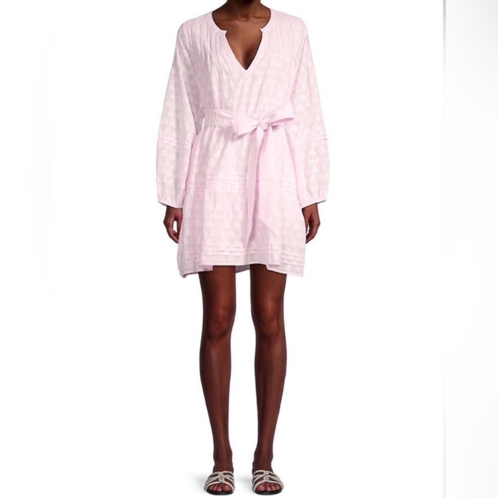 New Roller Rabbitt Light Pink V-Neck Tie-Waist Robe